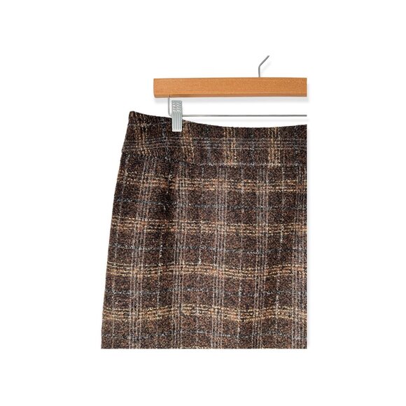 Dolce & Gabbana Brown Metallic Plaid Tweed Mini Skirt - Picture 7 of 9